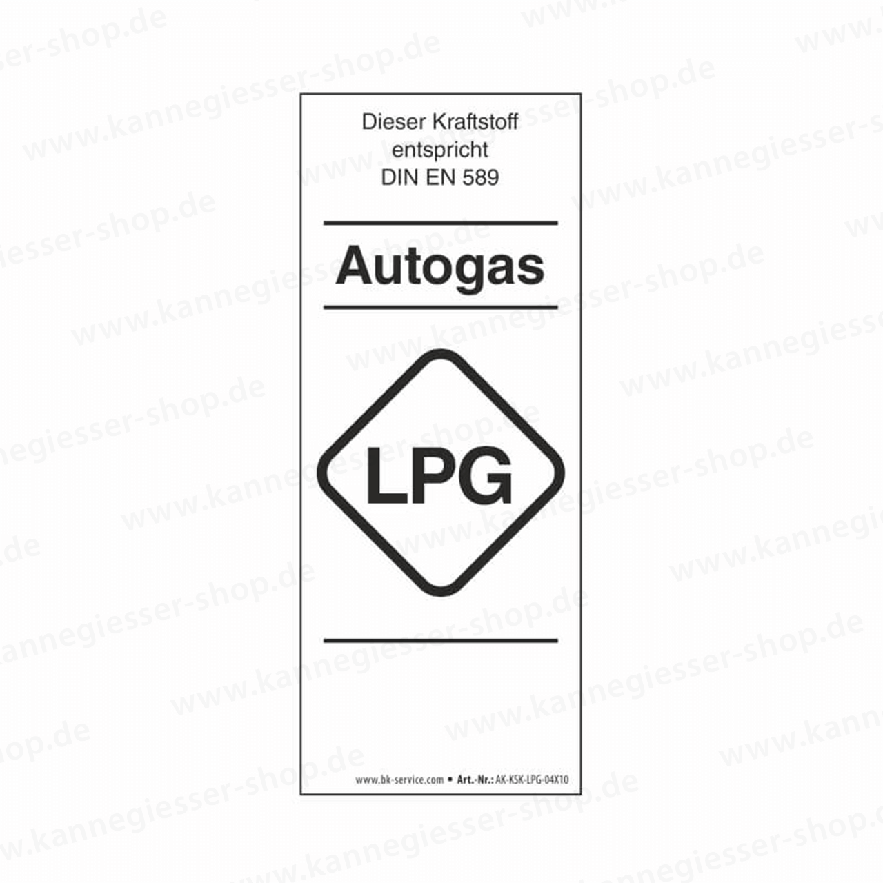10er-Set Aufkleber - Kraftstoffkennzeichnung LPG Autogas (DIN EN 589)