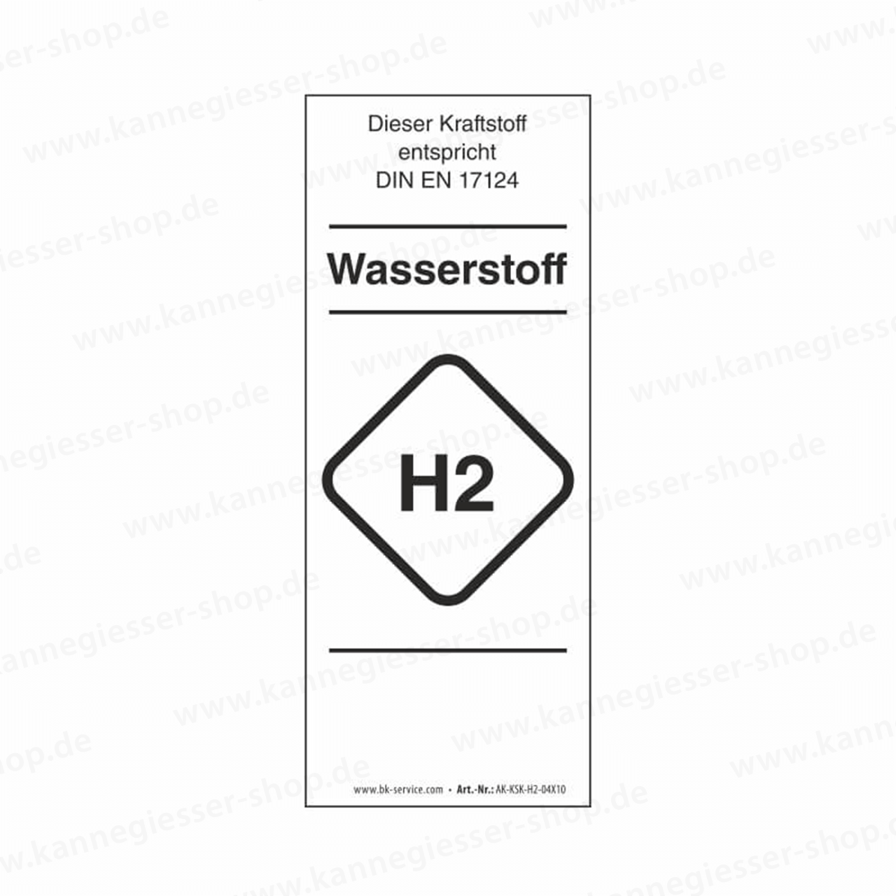 10er-Set Aufkleber - Kraftstoffkennzeichnung Wasserstoff (DIN EN 17 124)